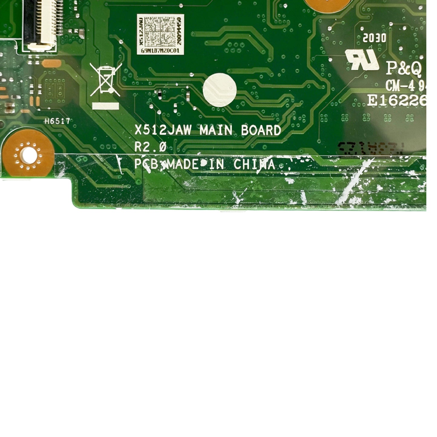 For ASUS X512JAW Laptop Motherboard with I3-1005G1 4GB Memory 40 Pins Lcd Cable Port