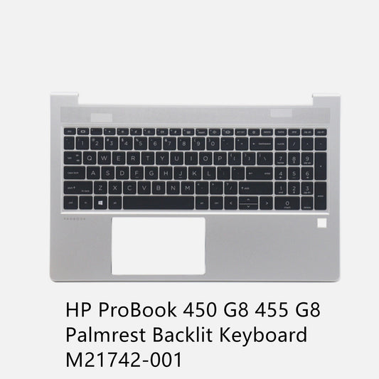 For HP ProBook 450 G8 455 G8 Palmrest W/ Backlit Keyboard US M21742-001