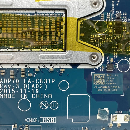 For Dell Latitude E5470 Motherboard System Board With i5-6300HQ LA-C831P CN-02MMKG 2MMKG Mainboard