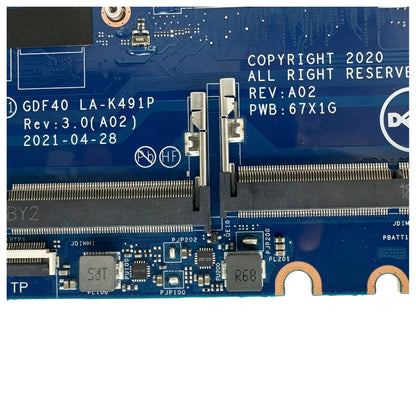 CN-014P1W For Dell Latitude 5420 Laptop Motherboard With I5-1135G7 CPU 14P1W LA-K491P