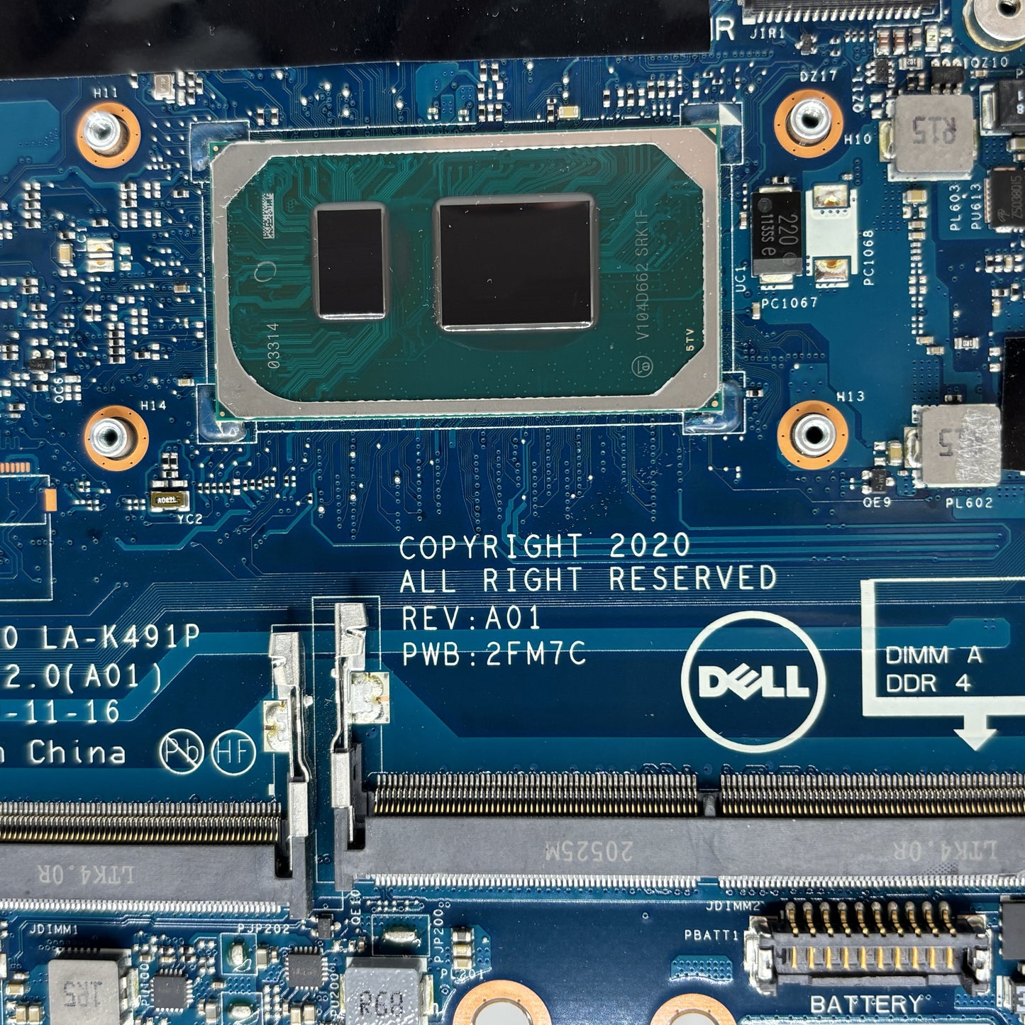 For Dell Latitude 5420 Laptop Motherboard i7-1185G7 54CCV LA-K491P