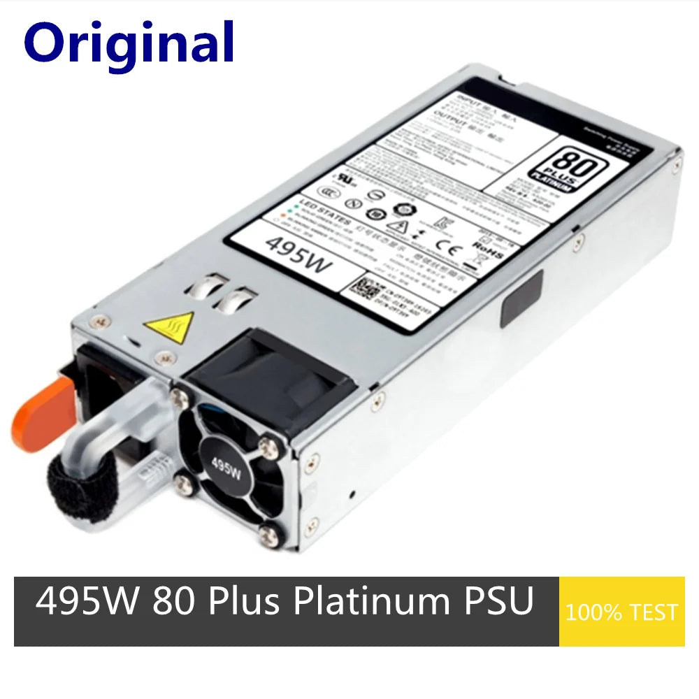 For Dell PowerEdge R530 R620 R630 R640 R720 R730 R740 Series 495W 80 Plus Platinum HS Power Supply N24MJ Fast Ship