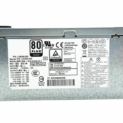 New Original For HP Z2 G4 Workstation 650W Power Supply L36049-003 / L57253-003 / DPS-650AB-30A PSU Replacement 100% Tested