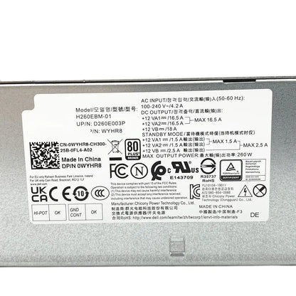 New Original For Dell 5090 7070 7080 7090 MT 260W Power Supply 6+4+4 L260EBM-01 WYHR8 0WYHR8 J17YJ  0J17YJ T5K83 0T5K83