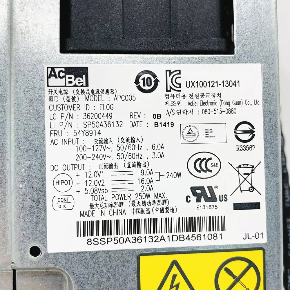 NEW For Lenovo Ideacentre B550 All-in-One 250W Power Supply PSU APC005 54Y8914 HKF2502-3A FSP250-20AI FSP250-30SI DPS-250AB-71