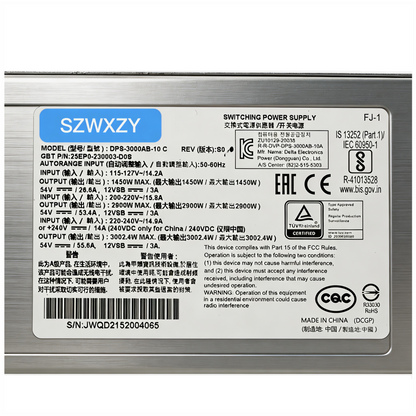 NEW For DELTA DPS-3000AB-10 C Switching Power Supply 25EP0-230003-D0S 3000watt