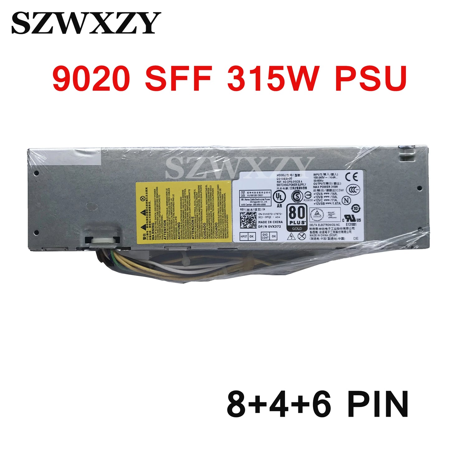 New Original For Dell OptiPlex 3020 9020 XE2 T1700 315W Power Supply 4FCWX VX372 0VX372 H315ES-00 D315E00 8+4+6 PIN