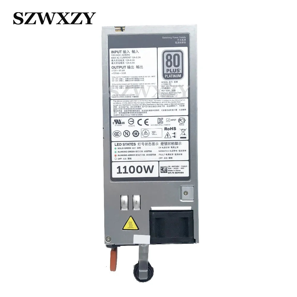 Original For Dell R620 R720 R820 T620 1100W  Power Supply 0GYH9V 0GDPF3 0NTCWP 0YT39Y GYH9V GDPF3 NTCWP YT39Y