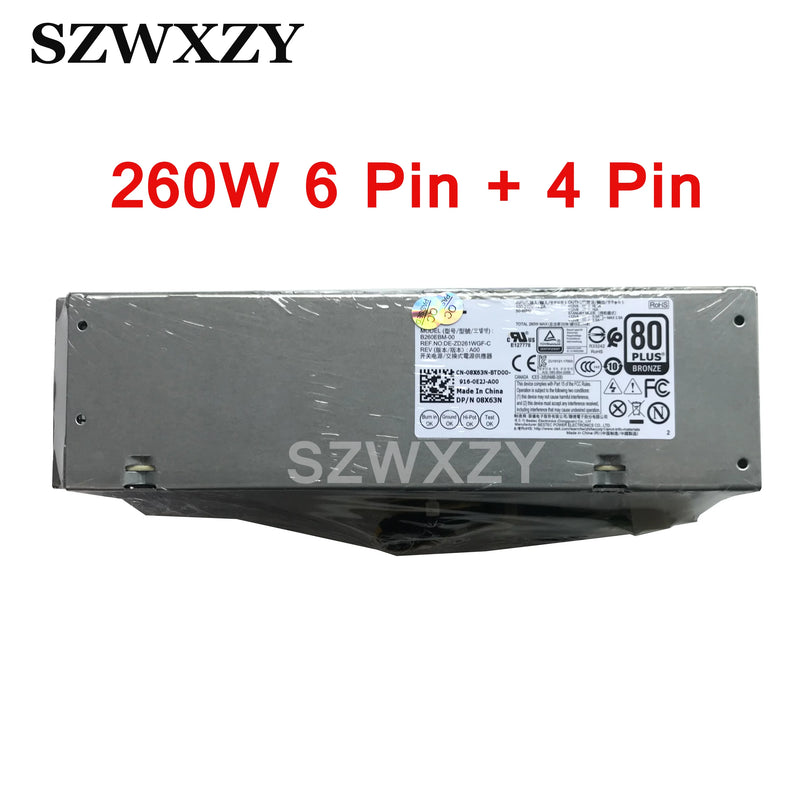 New Original For Dell OptiPlex 3060 5060 7060 L260EBM-00 H7X3F 52CKC 3YNRJ 8X63N 260W Power Supply 6PIN+4PIN Fast Ship