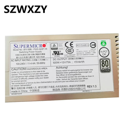 Refurbished PSU For Supermicro PWS-920P-1R PWS-920P-SQ 920W 80 Plus Platinum Switching Power Supply Fast Delivery