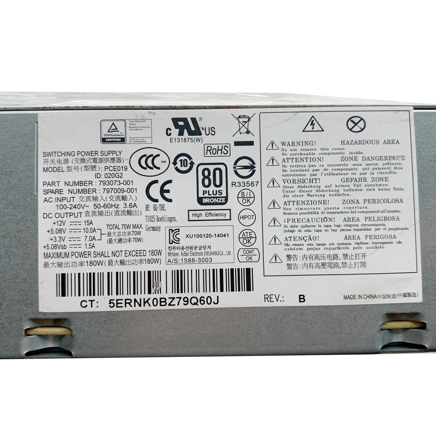 NEW 24+4 PIN For HP S5 S5-1333 1523 1537CN 180W Power Supply 793073-001 797009-001 PCE019 DPS-180AB-20 A PS-4181-7