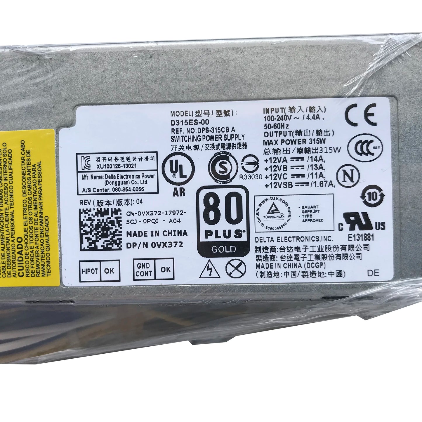 New Original For Dell OptiPlex 3020 9020 XE2 T1700 315W Power Supply 4FCWX VX372 0VX372 H315ES-00 D315E00 8+4+6 PIN