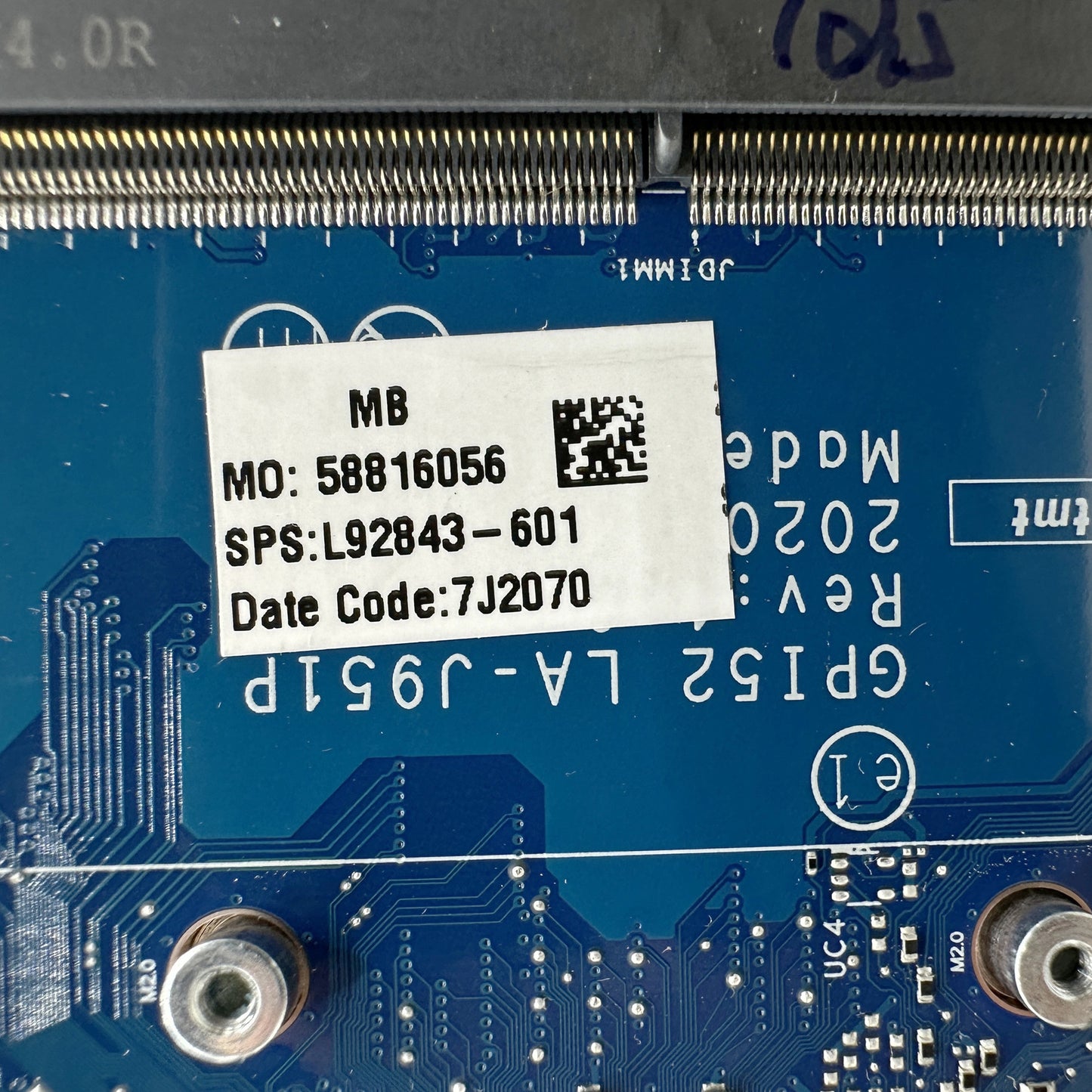 For HP 15-DA 250 G7 Laptop Motherboard With i5-1035G1 L92843-601 LA-J951P