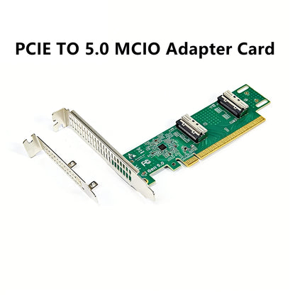 PCIe 5.0 MCIO to PCIe x16/x8 Adapter Card External GPU Expansion Baseplate Dual 8i MCIO for Server NIC & Graphics Card
