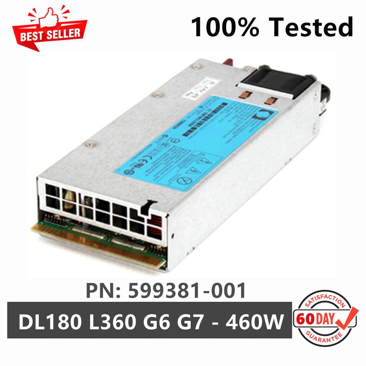 New Original For HP ProLiant DL180 G6 DL360 G6 G7 DL380 G7 DL385 G7 DL385p G8 460W Hot Plug Power Supply 591553-001 599381-001