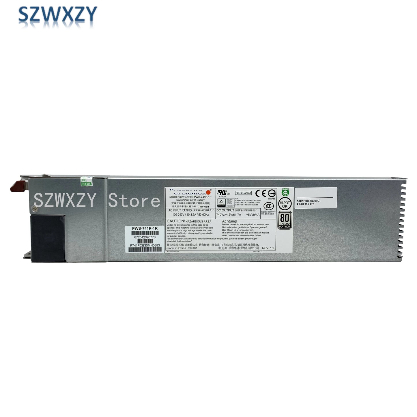 Refurbished For Supermicro PWS-741P-1R 740W 1U 80 PLUS Platinum Redundant Single Output Power Supply Module Fast Ship