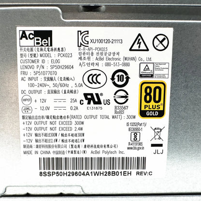 New Original For Lenovo ThinkStation P340 Workstation ThinkCentre M90t 300W Power Supply PCK023 SP50H29604 5P51D77070 5P50V03184 10+4 Pin Fully Tested