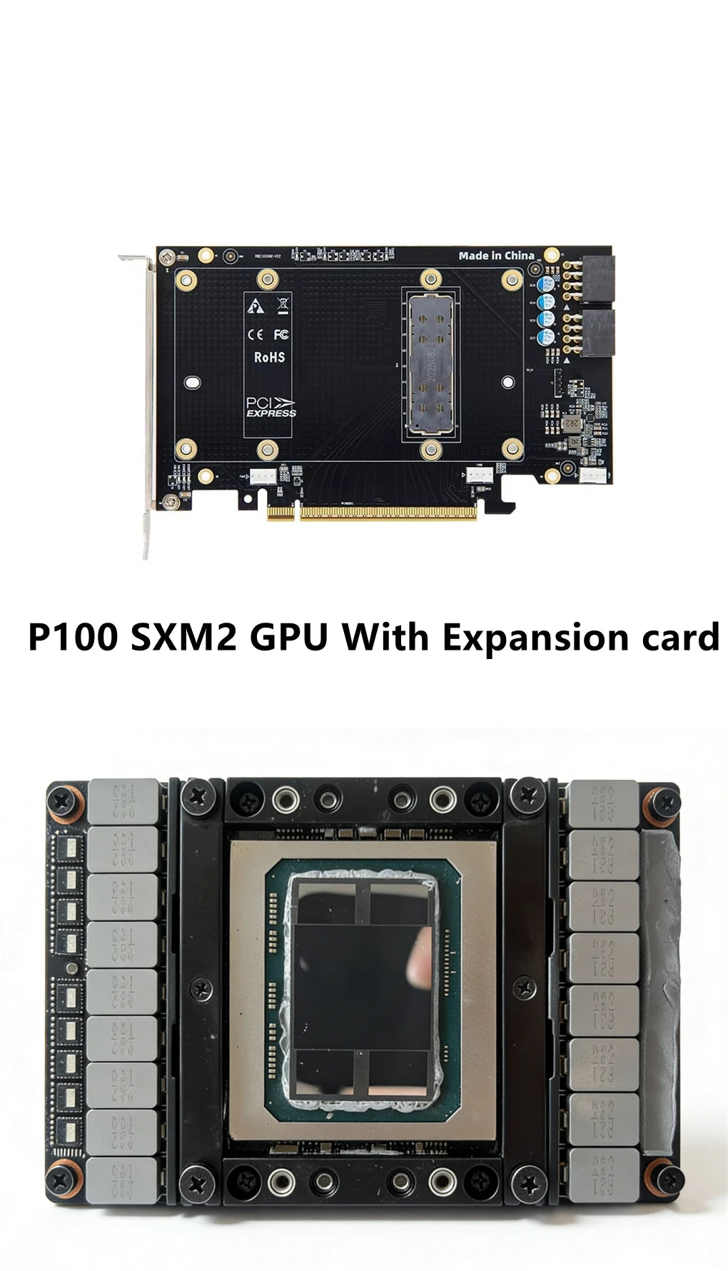 For NVIDIA Tesla P100 SXM2 16GB GPU Accelerator Card SXM2 To PCIE Expansion Card SXM2 Connection