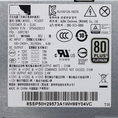 New Original For Lenovo P340 M75t M75s Gen2 Power Supply 310W PCJ007 00PC787 SP50H29573 100% Tested Fast Ship