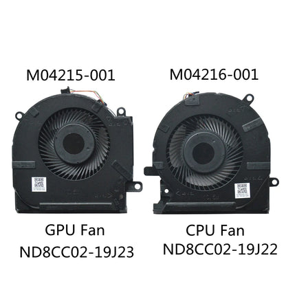 For HP OMEN 15-EK 15-EN CPU GPU Cooling Fan TPN-Q238 TPN-Q236 M04216-001 M04215-001 ND8CC02-19J23 19J22 DC12V DC5V Fast Ship
