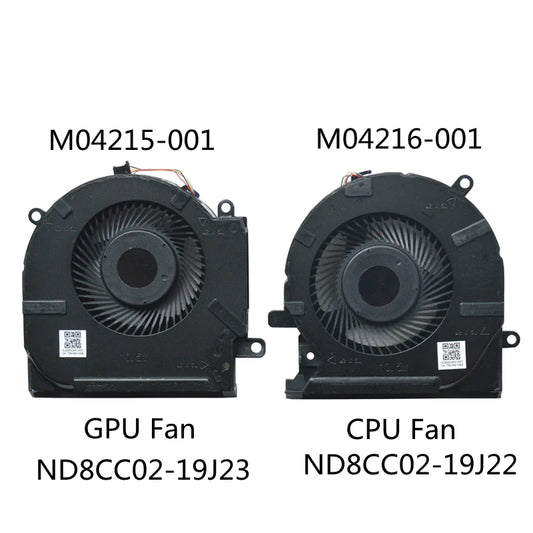 For HP OMEN 15-EK 15-EN CPU GPU Cooling Fan TPN-Q238 TPN-Q236 M04216-001 M04215-001 ND8CC02-19J23 19J22 DC12V DC5V Fast Ship