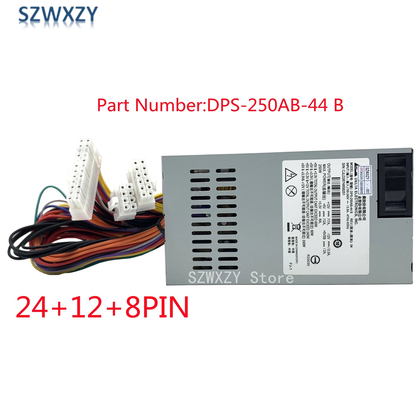 For Delta 250W Power Supply DPS-250AB-44B for NAS Server 1U Flex PSU 24P 8P 12P Replacement