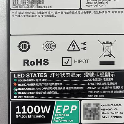 New Original For Dell R740 R740XD Power Supply D1100E-S3 1100W CN-0FPNC5 0FPNC5 FPNC5 Fast Ship