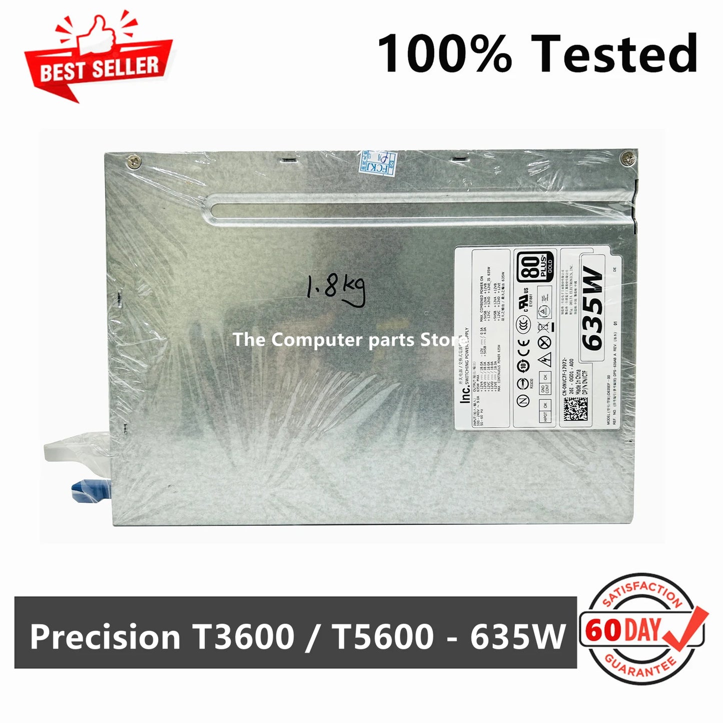 Original For Dell Precision T3600 T5600 635W Hot Swap 80Plus Power Supply NVC7F 0NVC7F DPS-635AB A D635EF-00