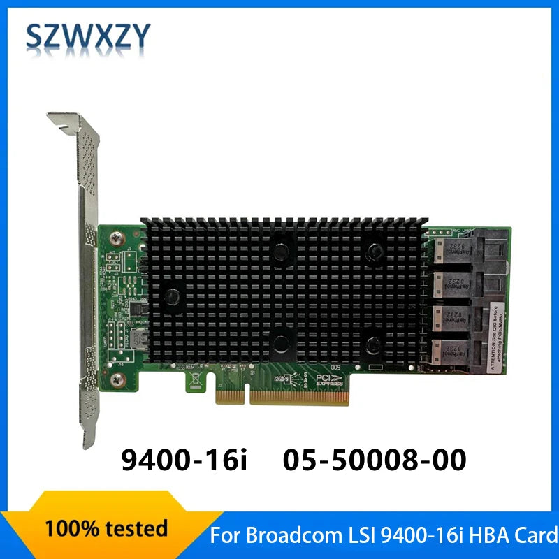 For Broadcom LSI 9400-16i Tri-Mode HBA Card 05-50008-00 12Gbps SAS SATA NVMe RAID Controller