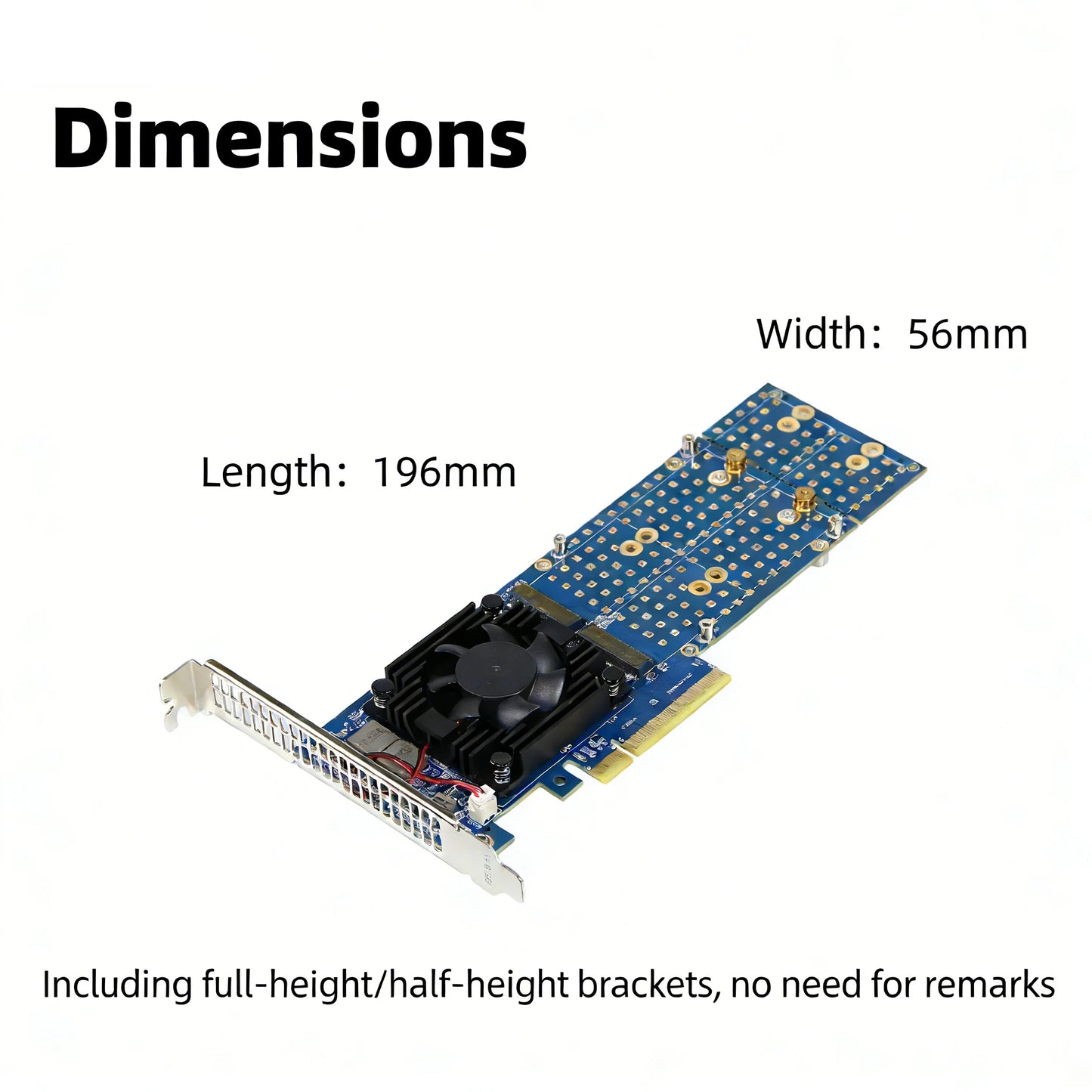 PCIe 4.0 x8 to Quad M.2 NVMe SSD Adapter Built-in PLX88024 Chip No PCIe Bifurcation Required Supports 4x M.2 NVMe SSDs Full Speed Expansion Card