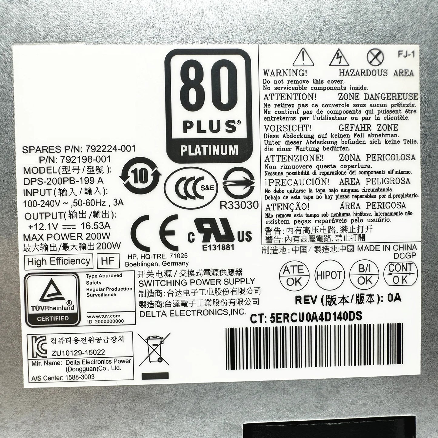 New Original For HP EliteOne 600 G2 800 G2 705 G2 DPS-200PB-199 A 792198-001 792224-001 200W AIO Power Supply Fast Ship