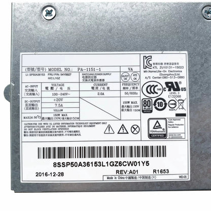 Original For Lenovo ThinkCentre AIO M800z M900z M810z M910z 150W Power Supply HKF1501-3B PA-1151-1 APE004 54Y8946 54Y8945 54Y8927