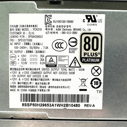 New Original For Lenovo ThinkStation P360 P358 Power Supply 500W SP50H29653 5P51D77099 5P51D77094 PCK010 HK600-11PP
