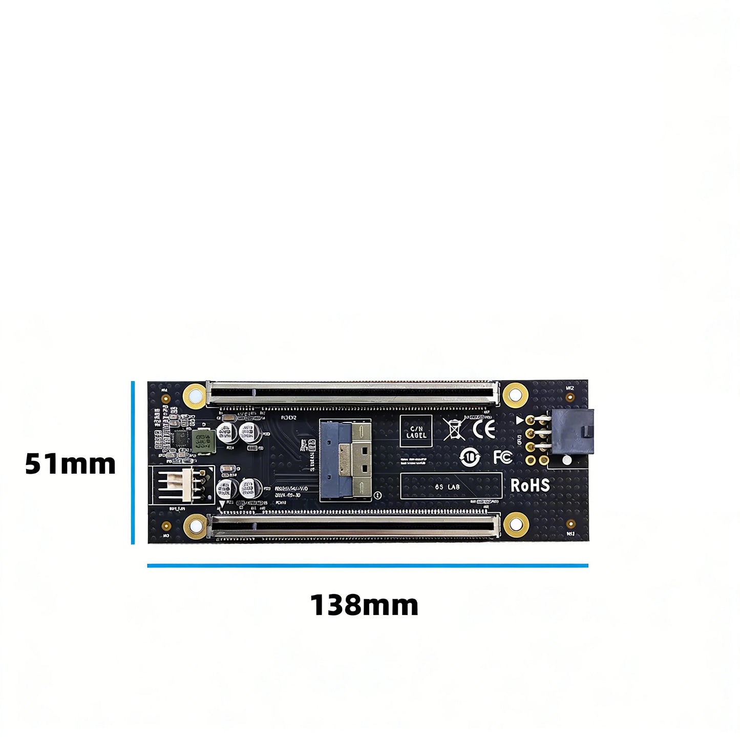 PCIe 4.0 Dual x4 Slot Adapter Board SlimSAS SFF-8654 8i to Dual PCIe x4 Riser Card (Bifurcation Required)