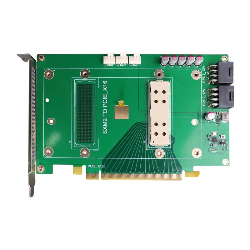 SXM2 to PCIe x16 Adapter Card for V100 Intelligent Temperature Control Fan Port & Dual 8-Pin Power Interface High-Speed Stable Expansion [New]