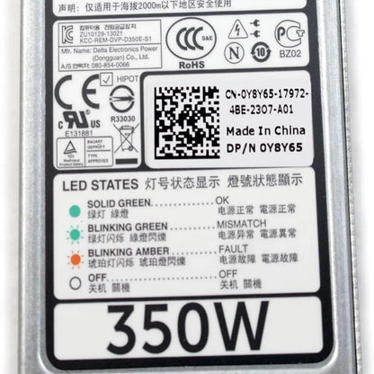 Original For Dell PowerEdge R320 R420 Servers Hot Swap 350W Power Supply 80 Plus Y8Y65 0Y8Y65 P7GV4 9WR03