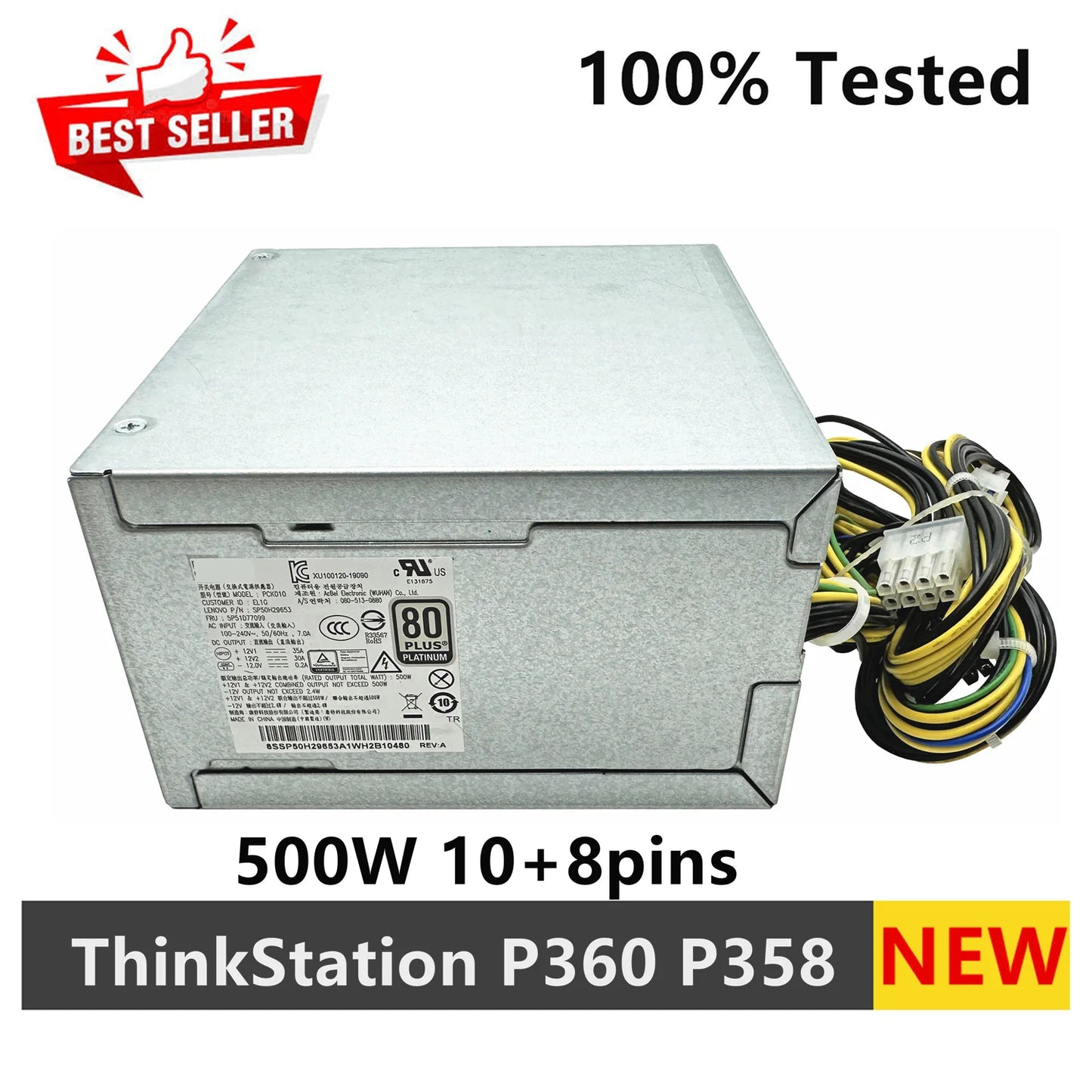 New Original For Lenovo ThinkStation P360 P358 Power Supply 500W SP50H29653 5P51D77099 5P51D77094 PCK010 HK600-11PP