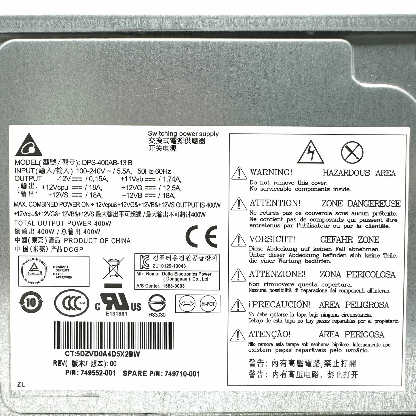 New Original For HP WorkStation Z420 DPS-400AB-13 B 749552-001 749710-001 400W Power Supply Fast Ship