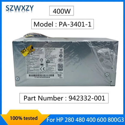 New Original PSU For HP 86 89 280 480 400 600 800G3 G4 G5 400W Power Supply PA-3401-1HA 942332-001 PA-3401-1 100% Tested
