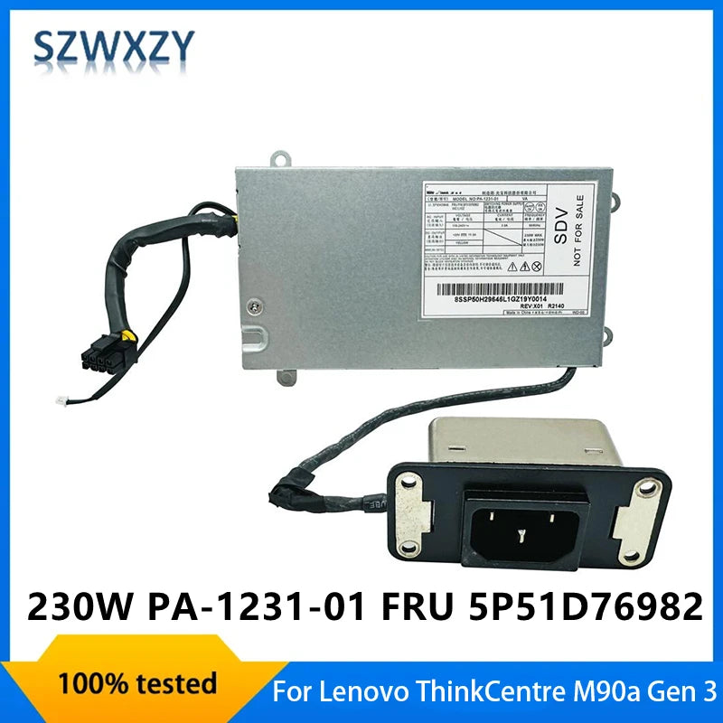 For Lenovo ThinkCentre M90a Gen 3 Pro M90a Gen 3 Power Supply 230W PA-1231-01 SP50H29646 FRU 5P51D76982 100% Tested Fast Ship