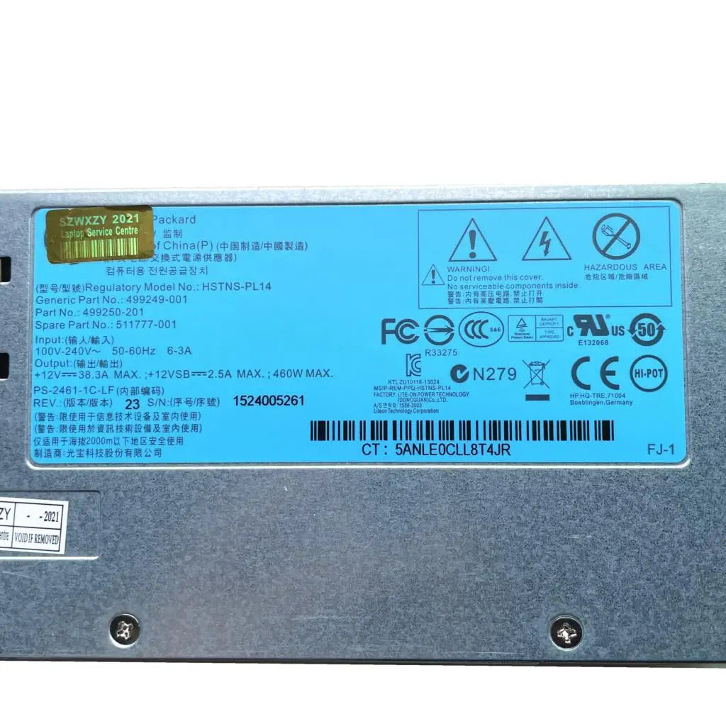 460W Hot Plug Server Power Supply For HP DL360 DL380 G6 G7 G8 DPS-460EB A HSTNS-PR17 511777-001 Fast Ship