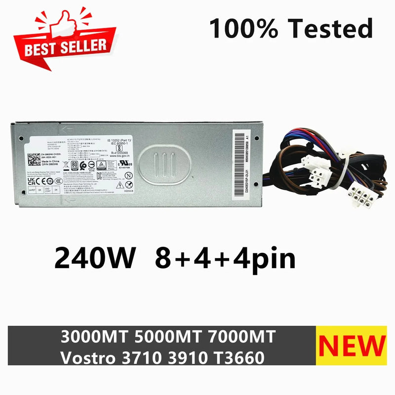 New Original For Dell 240W Power Supply L240EBS-00 H240EBS-00 OptiPlex 3000 5000 7000 MT Vostro 3710 3910 Precision T3660 FHRVJ KK2Y8 H0GX2 865N6 Fully Tested
