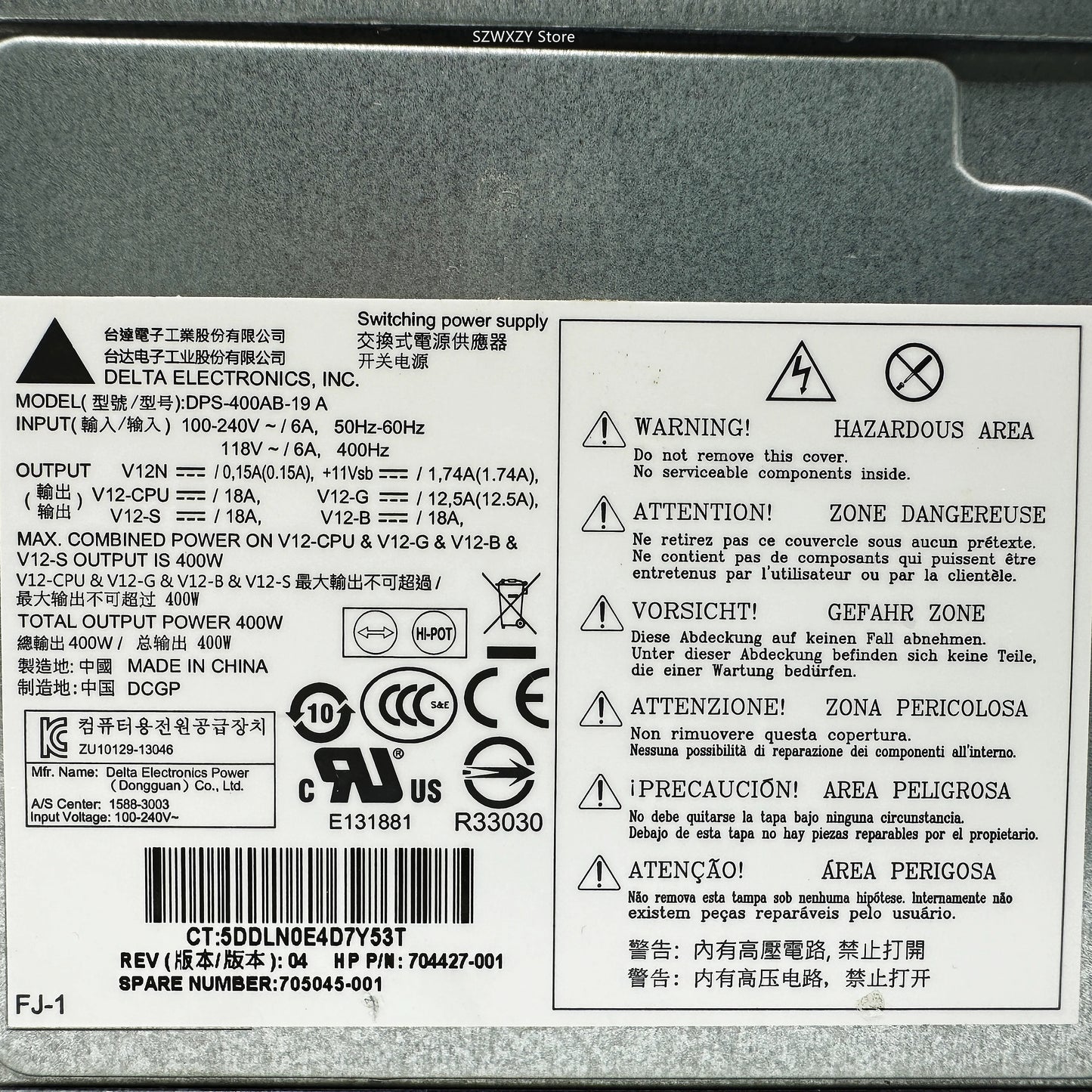 Original For HP Z230 Switching Power Supply 400W 704427-001 705045-001 DPS-400AB-19 A Fast Ship