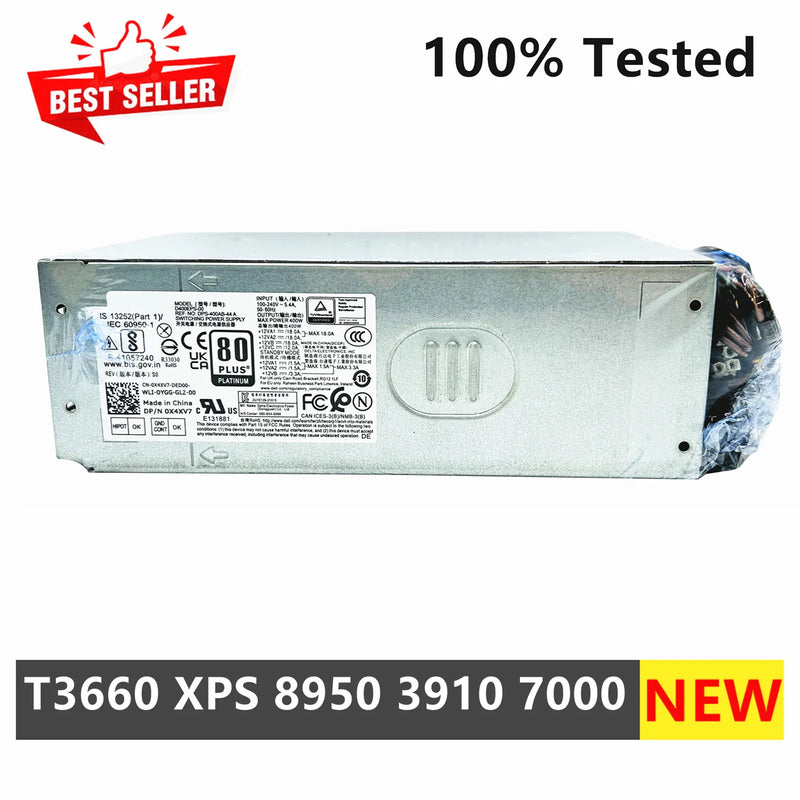 New Original For Dell T3660 XPS 8950 3910 7000 400W Power Supply D400EPS-00 DPS-400AB-44A L400EPS-00 XYD3F X4XV7 4-Pin + 4-Pin + 8-Pin Fully Tested