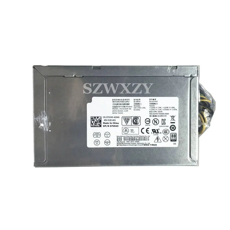 New Original For Dell 9020 3020 T1700 T3620 HU365EM-00 D365EM-00 7VK45 T1M43 365W MT Power Supply 8pin+6pin+4pin Fast Ship