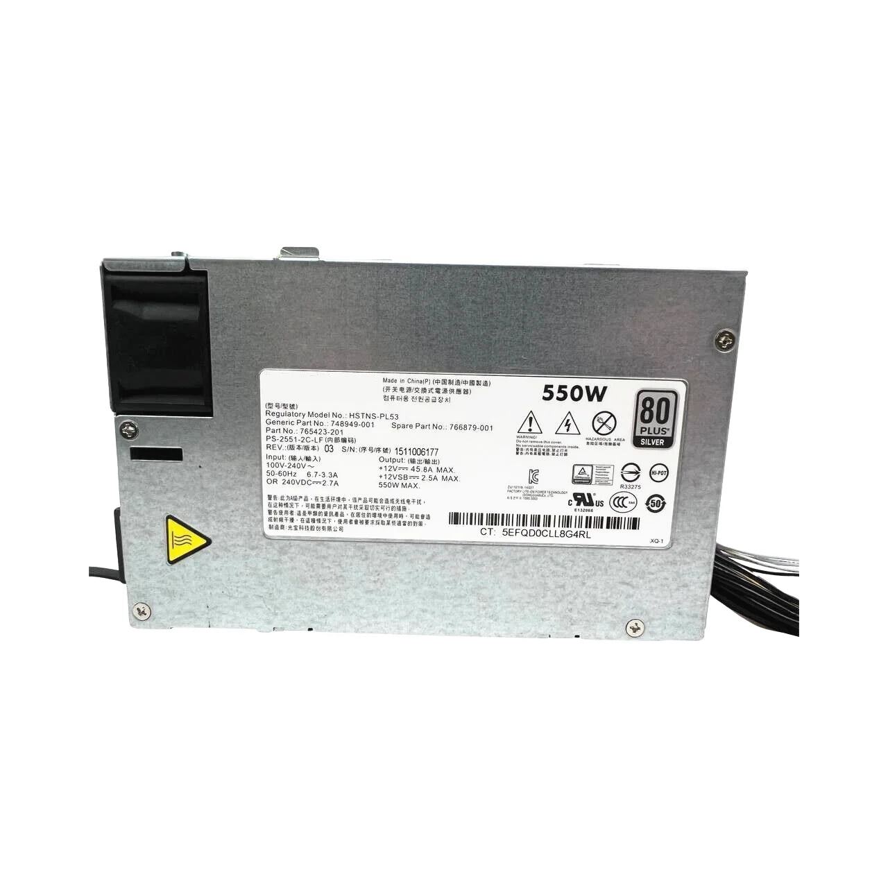 Original PSU For HP DL180 Gen9 HSTNS-PL53 748949-001 766879-001 550W Silver Hot Swap Server Power Supply Fast Ship