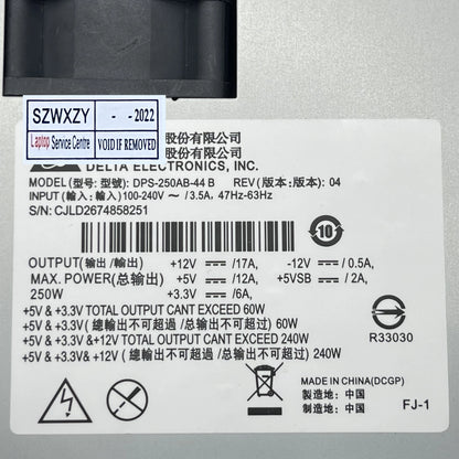 For Delta 250W Power Supply DPS-250AB-44B for NAS Server 1U Flex PSU 24P 8P 12P Replacement
