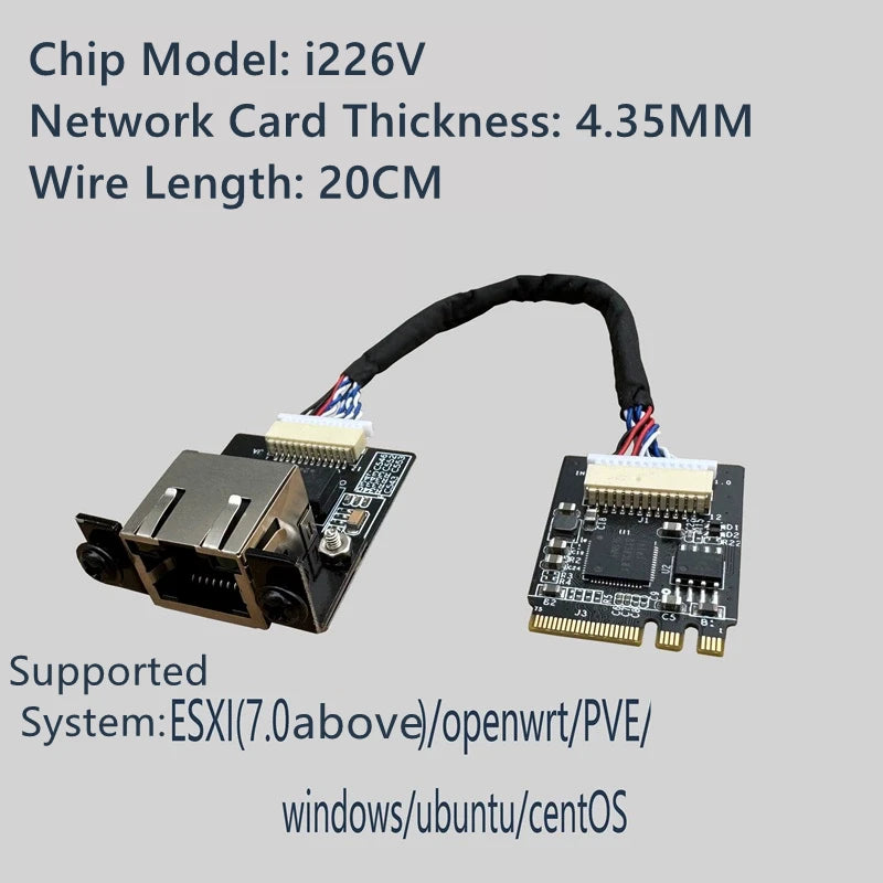 2.5G Ethernet M.2 NGFF 2230 Network Card for Lenovo ThinkCentre M700 M710Q M900 Tiny - i226V / i210AT / RTL8111F/ i211AT Options