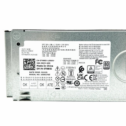 New Original For Dell OptiPlex 3000 3020 3710 3910 180W Power Supply 0T685J T685J F3J97 NC77H 7KFH8 H180EBS-00 D180EBS-00 L180EBS-00 8+4 Pin PSU Replacement